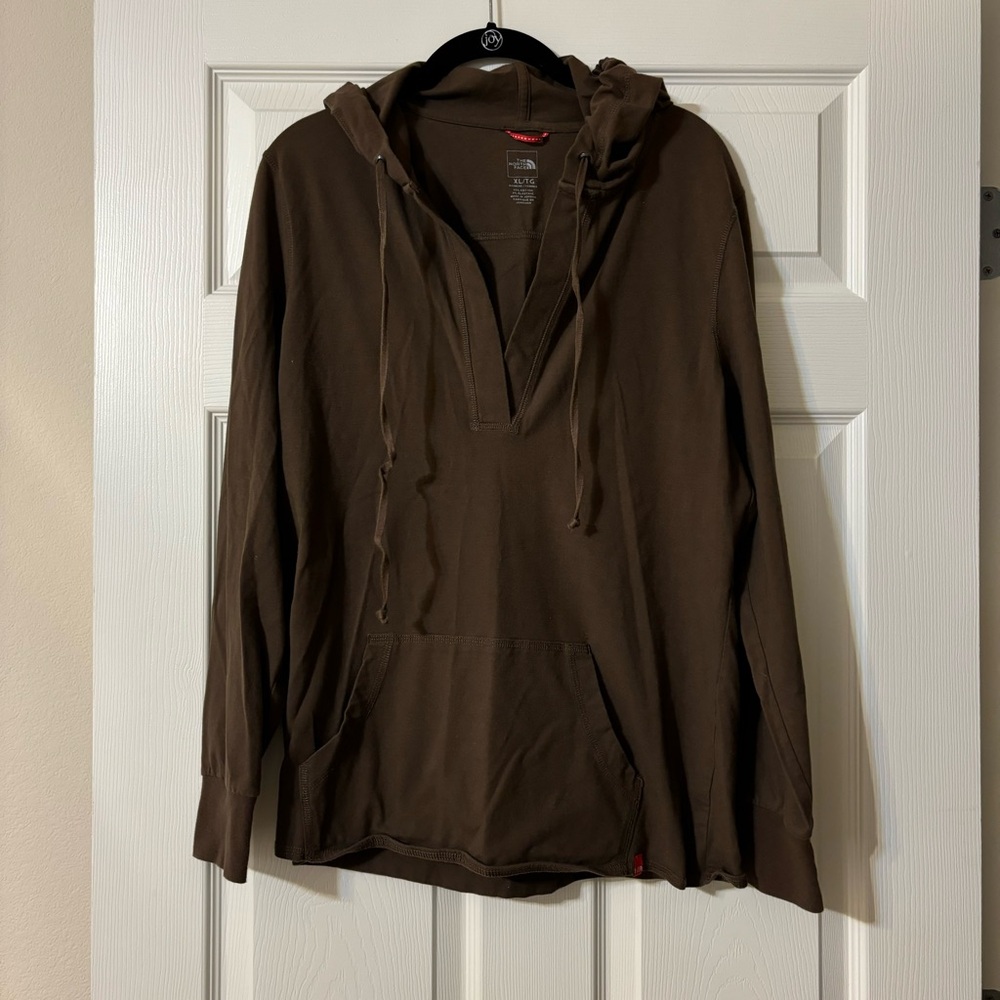 The North Face Hoodie Women’s Size XL Brown Pullover V-Neck Sweater